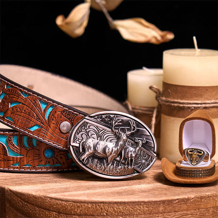 Juego de hebillas de cinturón con forma de cuchillo oculto, estilo retro, con anilla de toro, para armar uno mismo.