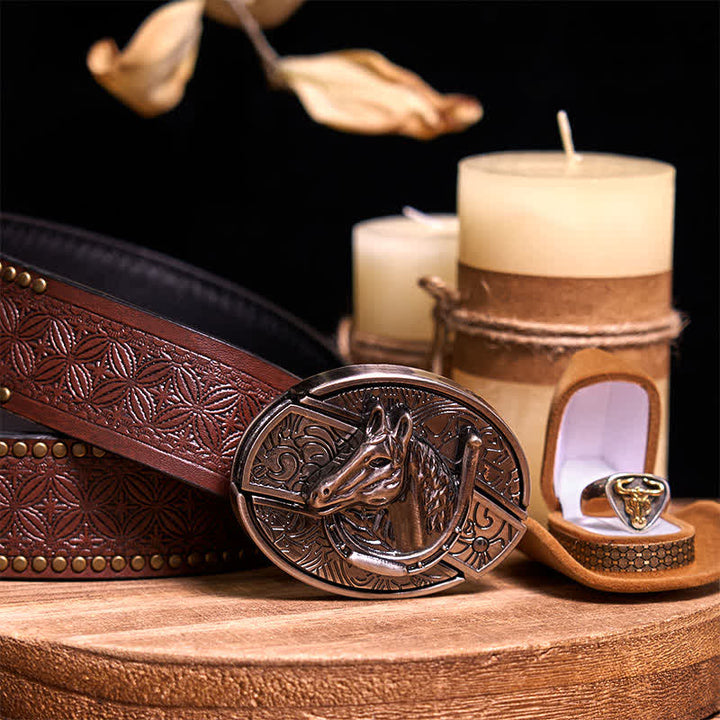 Juego de hebillas de cinturón con forma de cuchillo oculto, estilo retro, con anilla de toro, para armar uno mismo.
