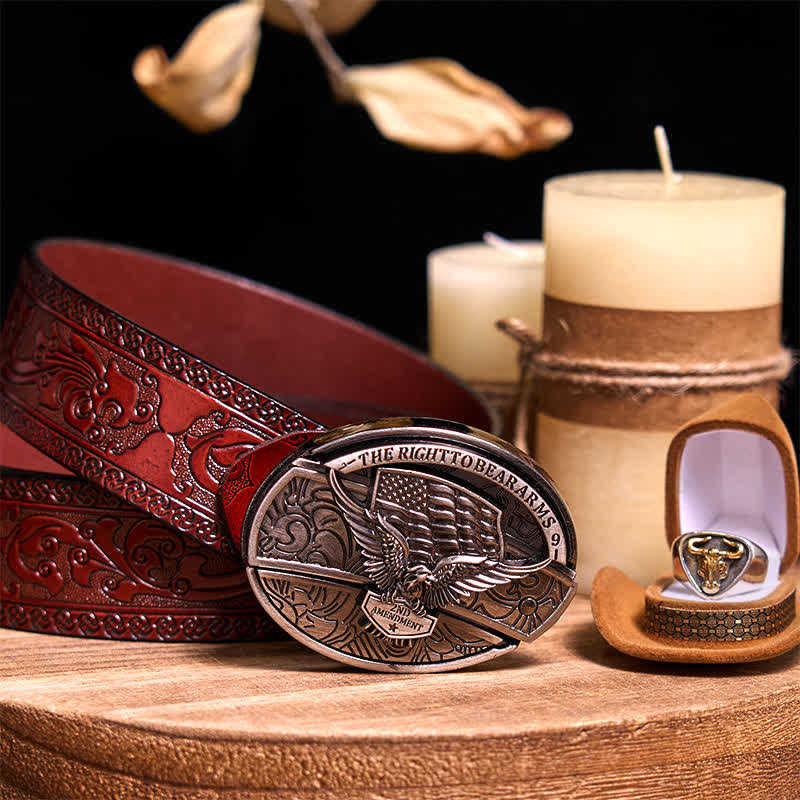 Juego de hebillas de cinturón con forma de cuchillo oculto, estilo retro, con anilla de toro, para armar uno mismo.