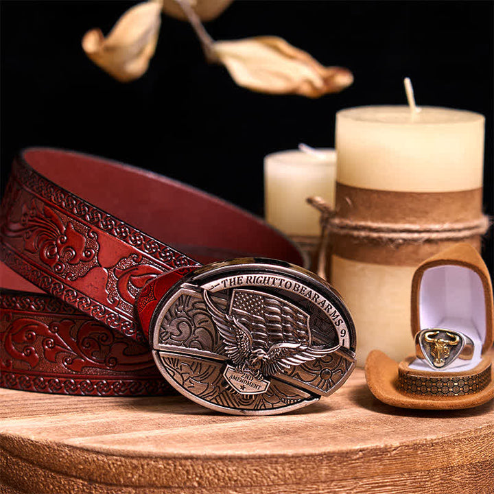 Juego de hebillas de cinturón con forma de cuchillo oculto, estilo retro, con anilla de toro, para armar uno mismo.