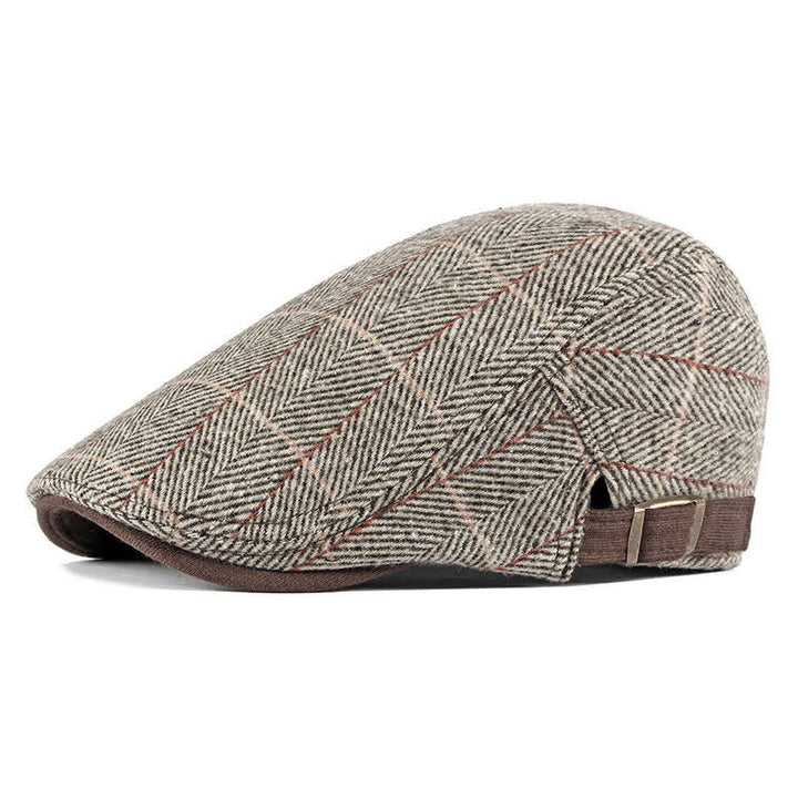 Boina plana de algodón estilo Gatsby con diseño de espiga vintage