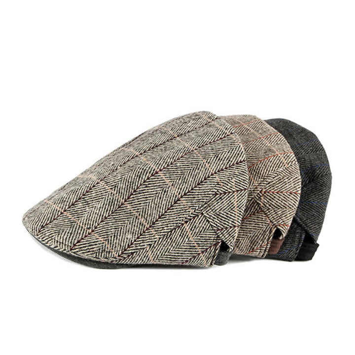 Boina plana de algodón estilo Gatsby con diseño de espiga vintage