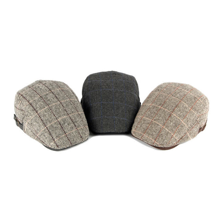 Boina plana de algodón estilo Gatsby con diseño de espiga vintage