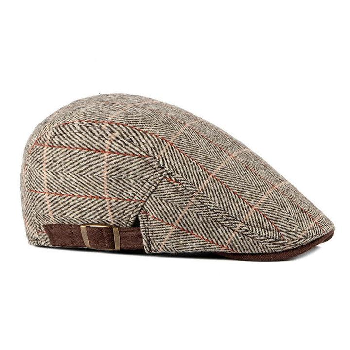 Boina plana de algodón estilo Gatsby con diseño de espiga vintage