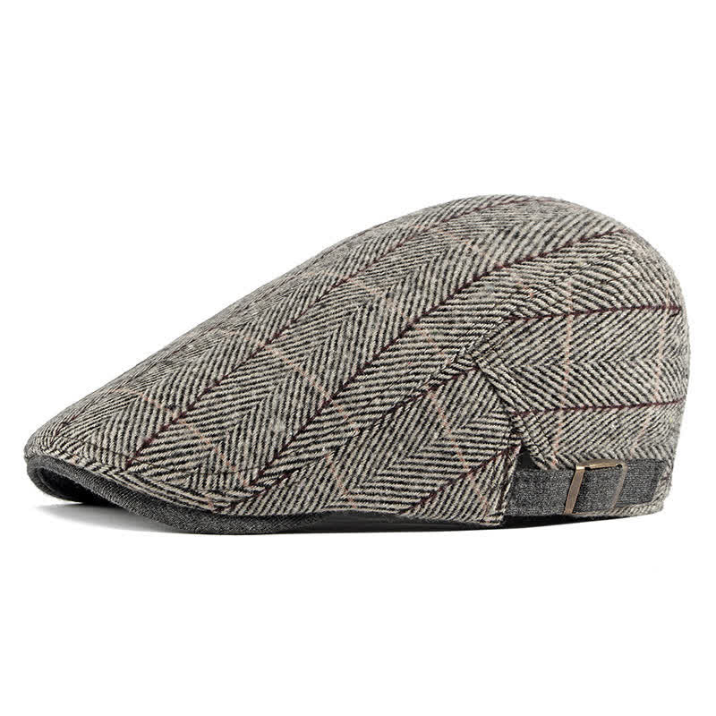 Boina plana de algodón estilo Gatsby con diseño de espiga vintage