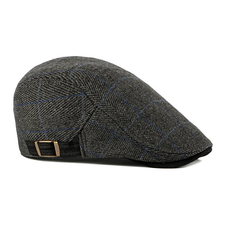 Boina plana de algodón estilo Gatsby con diseño de espiga vintage