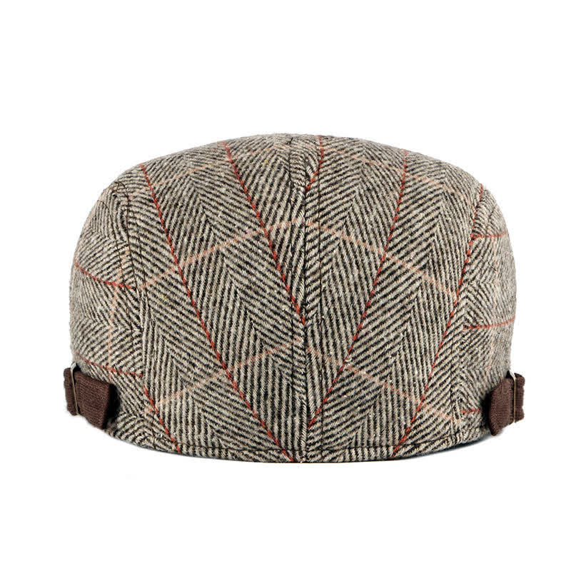 Boina plana de algodón estilo Gatsby con diseño de espiga vintage