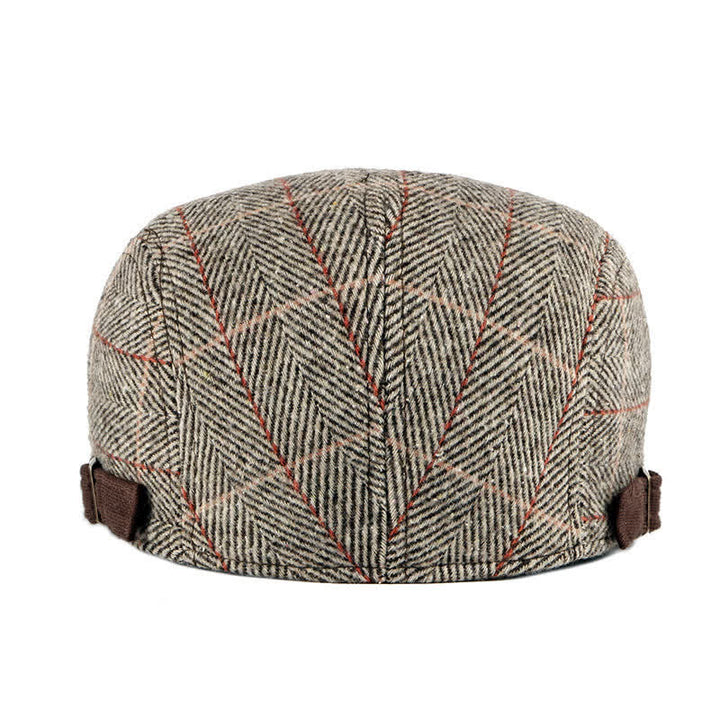 Boina plana de algodón estilo Gatsby con diseño de espiga vintage