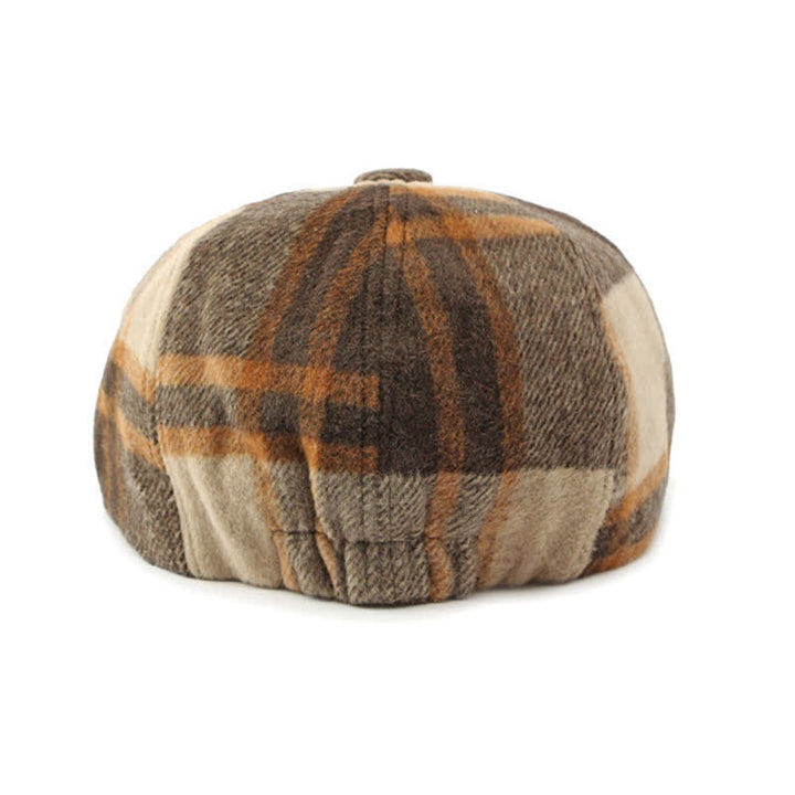 Gorro boina estilo vendedor de periódicos a cuadros octogonal de pintor