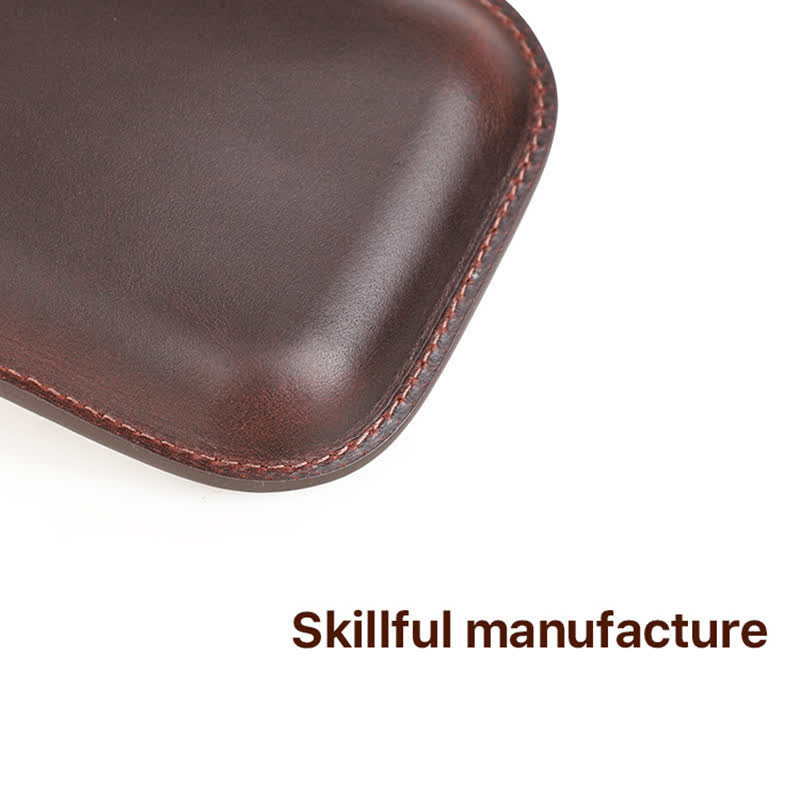 Estuche de cuero para humidor de puros portátil marrón (para tres puros)