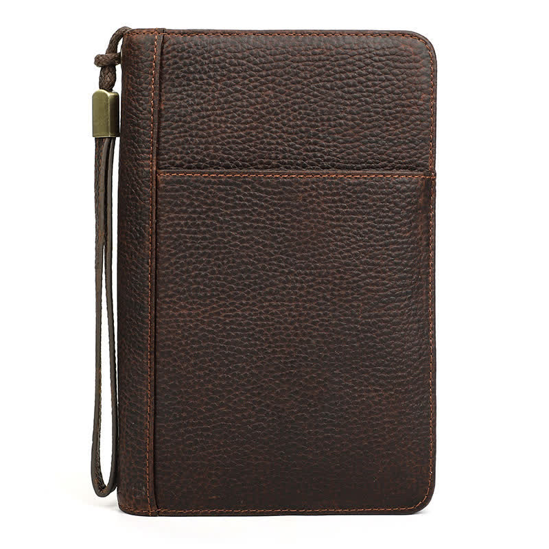 Estuche de viaje de cuero con cremallera de gran capacidad para puros (para cinco puros)