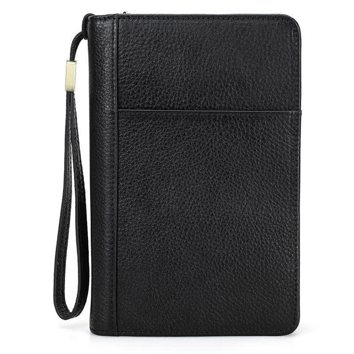 Estuche de viaje de cuero con cremallera de gran capacidad para puros (para cinco puros)