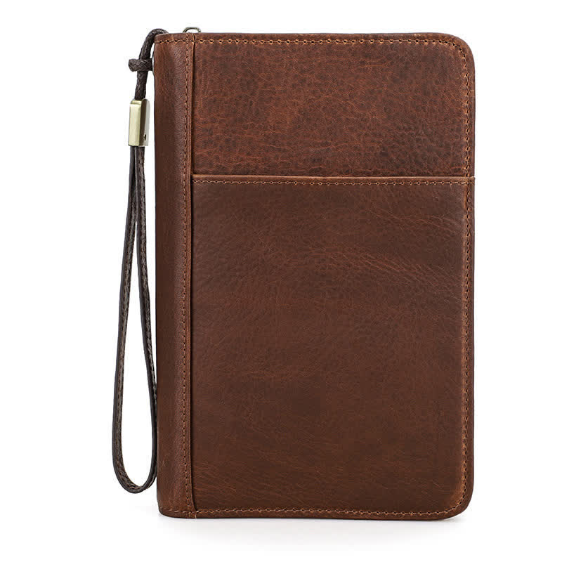 Estuche de viaje de cuero con cremallera de gran capacidad para puros (para cinco puros)