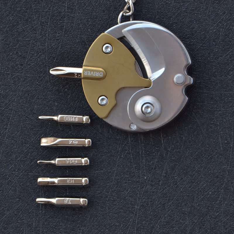 Cuchillo multiusos 8 en 1, destornillador, herramienta EDC, llavero - Oro - image 9