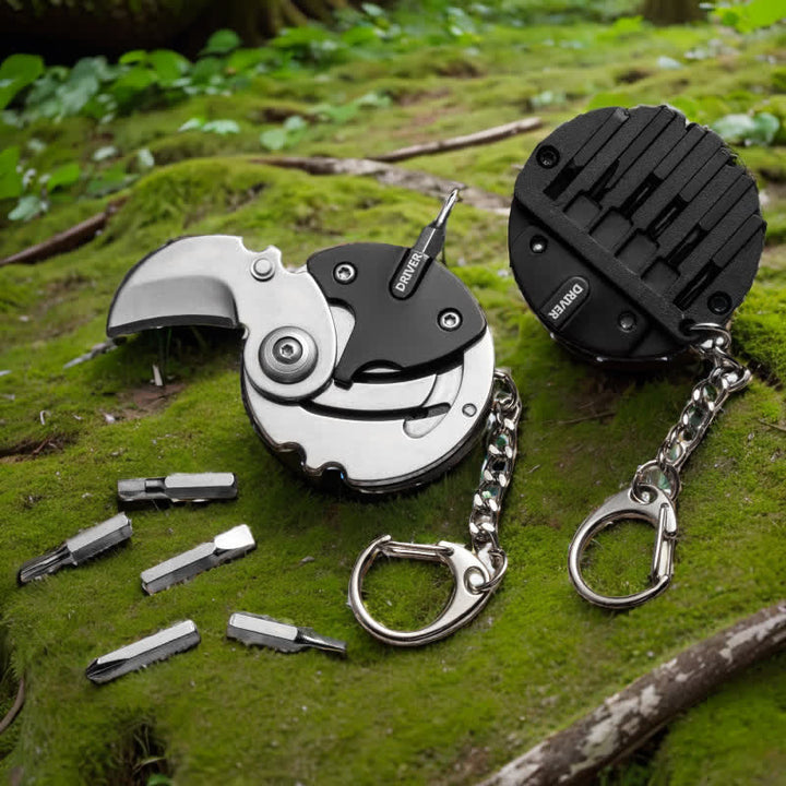 Cuchillo multiusos 8 en 1, destornillador, herramienta EDC, llavero