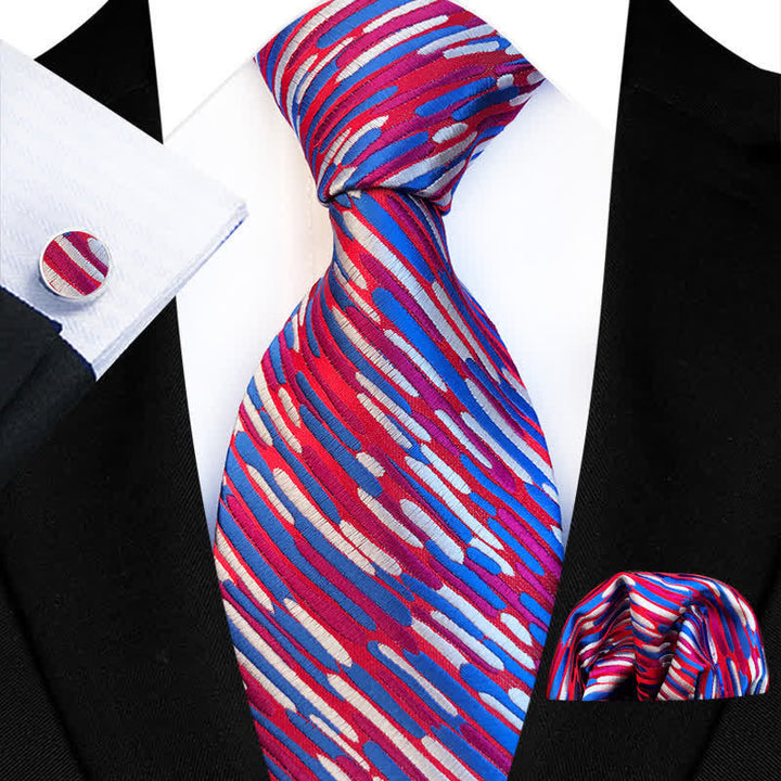 Conjunto de 3 corbatas elegantes de rayas con diseño de torbellino para hombre