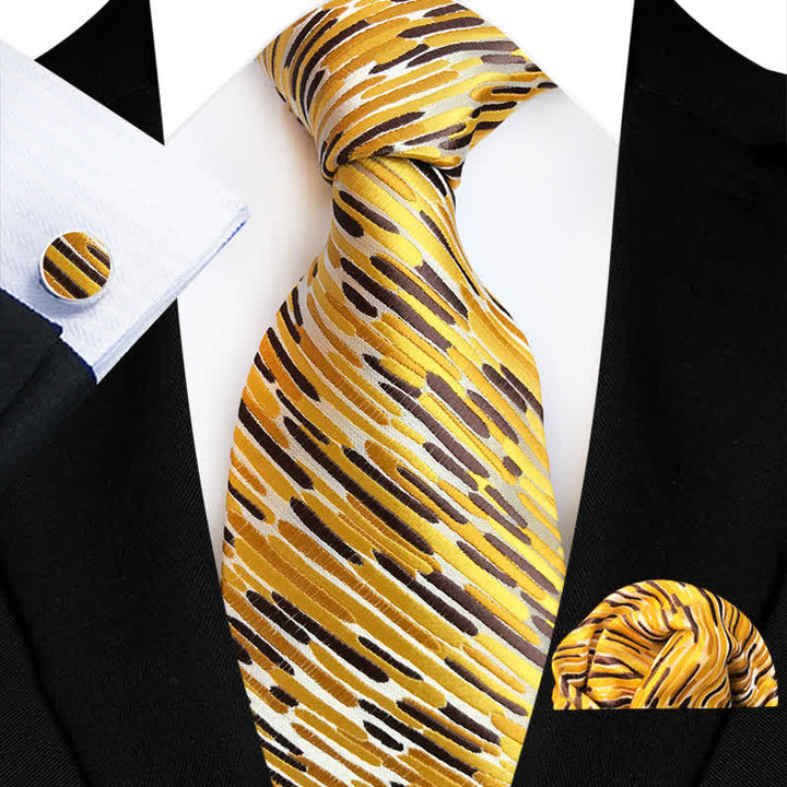 Conjunto de 3 corbatas elegantes de rayas con diseño de torbellino para hombre
