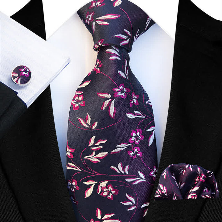 Conjunto de 3 corbatas florales con llamas ardientes para hombre