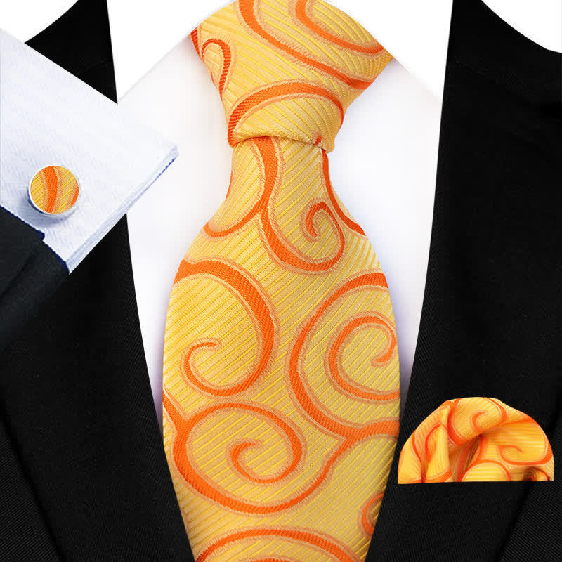 Conjunto de 3 corbatas florales enrolladas para hombre