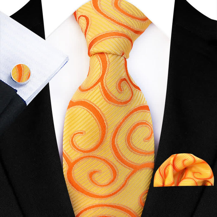 Conjunto de 3 corbatas florales enrolladas para hombre