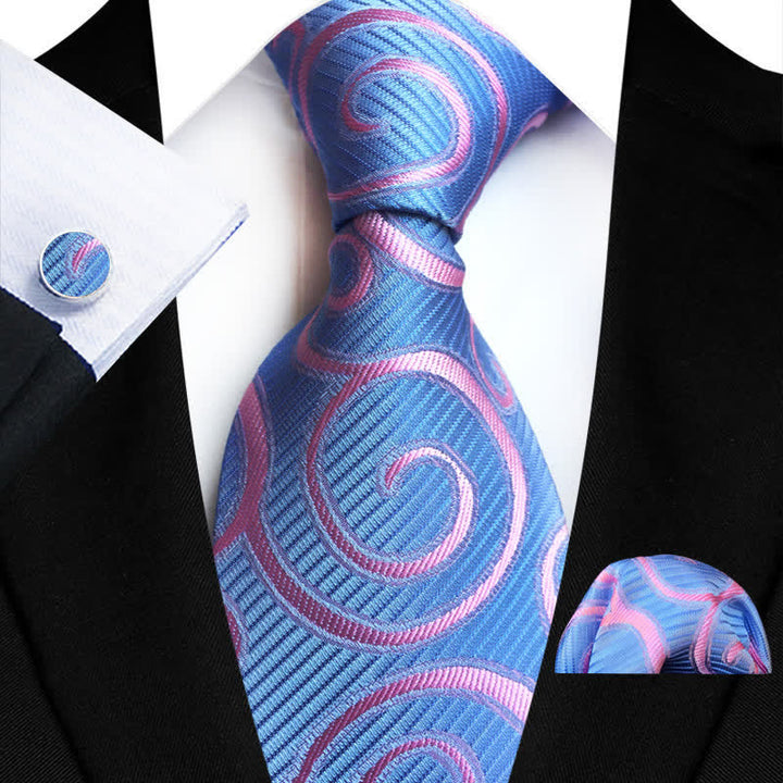 Conjunto de 3 corbatas florales enrolladas para hombre