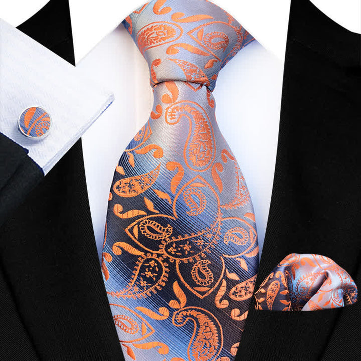 Conjunto de 3 corbatas de cachemira con degradado elegante para hombre