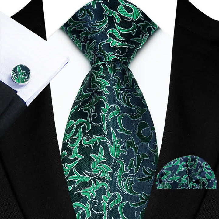 Conjunto de 3 corbatas de boda con hojas novedosas para hombre