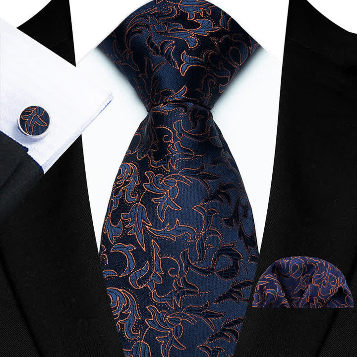 Conjunto de 3 corbatas de boda con hojas novedosas para hombre
