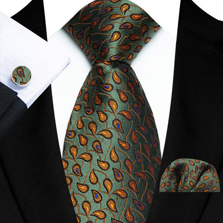 Conjunto de 3 corbatas con estampado de cachemira sutil para hombre