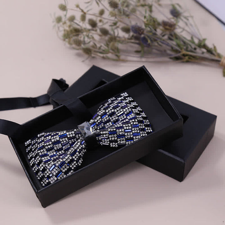 Exquisita pajarita con cristales y diamantes de imitación para hombre