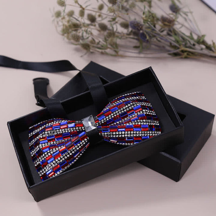 Exquisita pajarita con cristales y diamantes de imitación para hombre