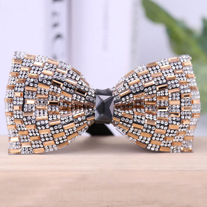 Exquisita pajarita con cristales y diamantes de imitación para hombre