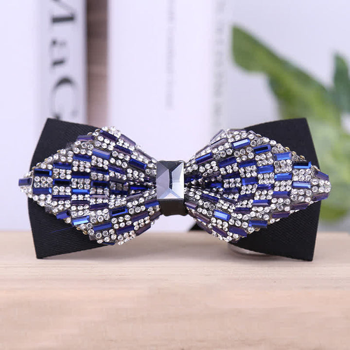 Exquisita pajarita con cristales y diamantes de imitación para hombre