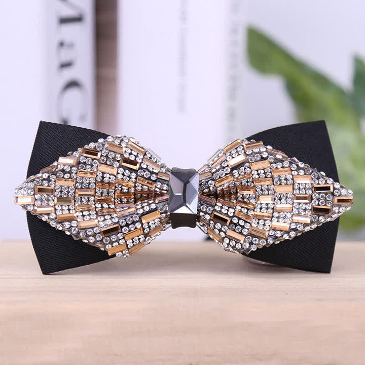 Exquisita pajarita con cristales y diamantes de imitación para hombre