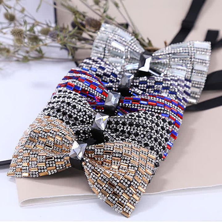 Exquisita pajarita con cristales y diamantes de imitación para hombre