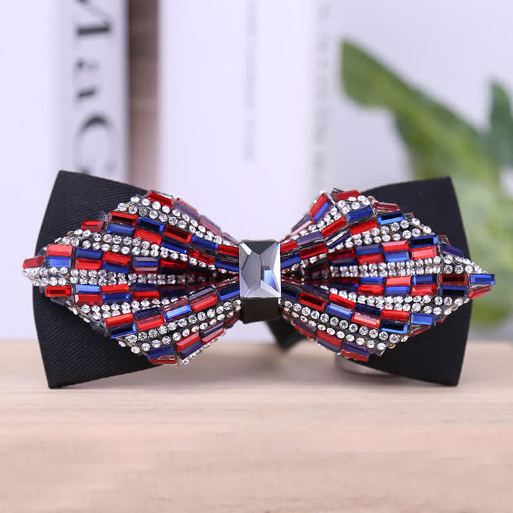 Exquisita pajarita con cristales y diamantes de imitación para hombre