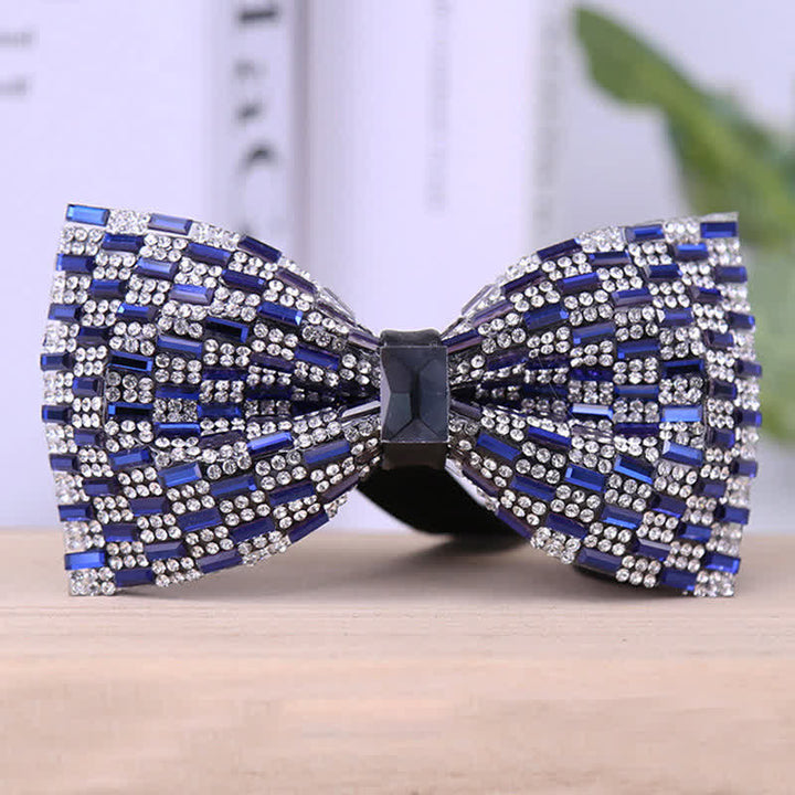 Exquisita pajarita con cristales y diamantes de imitación para hombre