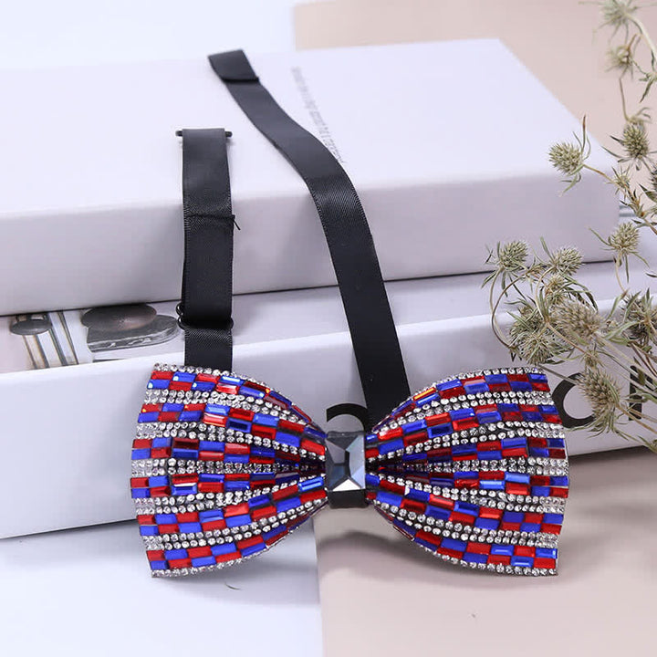 Exquisita pajarita con cristales y diamantes de imitación para hombre