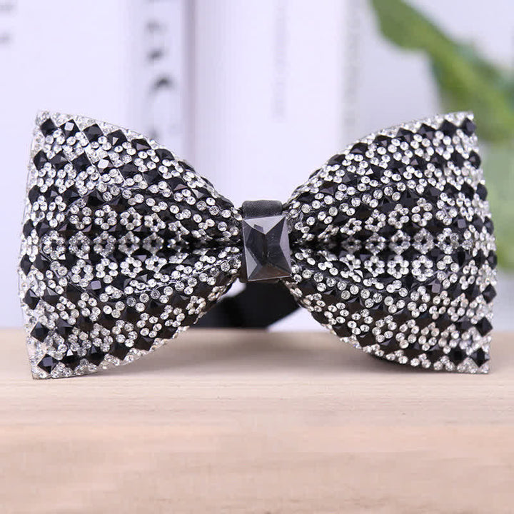 Exquisita pajarita con cristales y diamantes de imitación para hombre