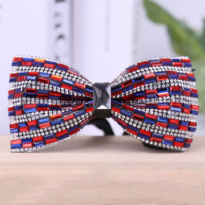 Exquisita pajarita con cristales y diamantes de imitación para hombre