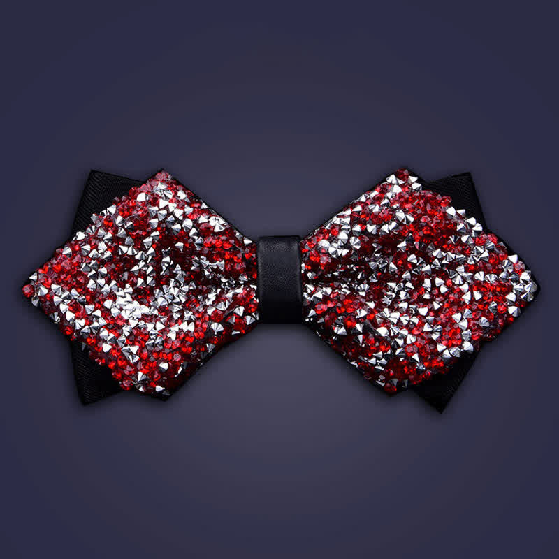 Pajarita informal de moda con cristales y diamantes de imitación para hombre