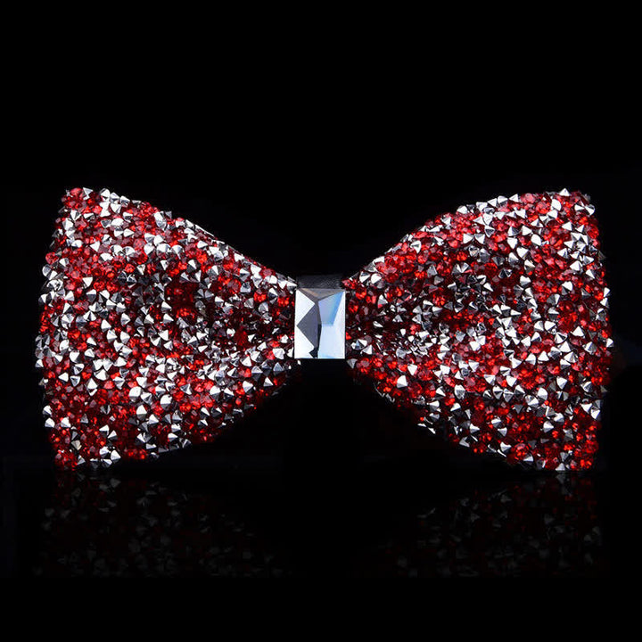 Pajarita informal de moda con cristales y diamantes de imitación para hombre