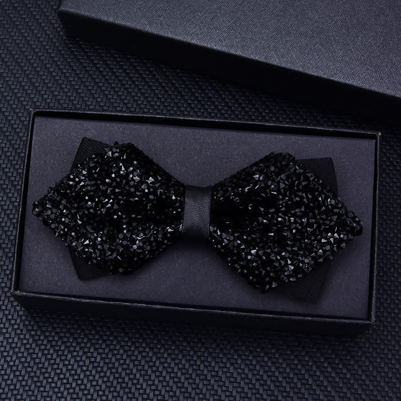 Pajarita informal de moda con cristales y diamantes de imitación para hombre