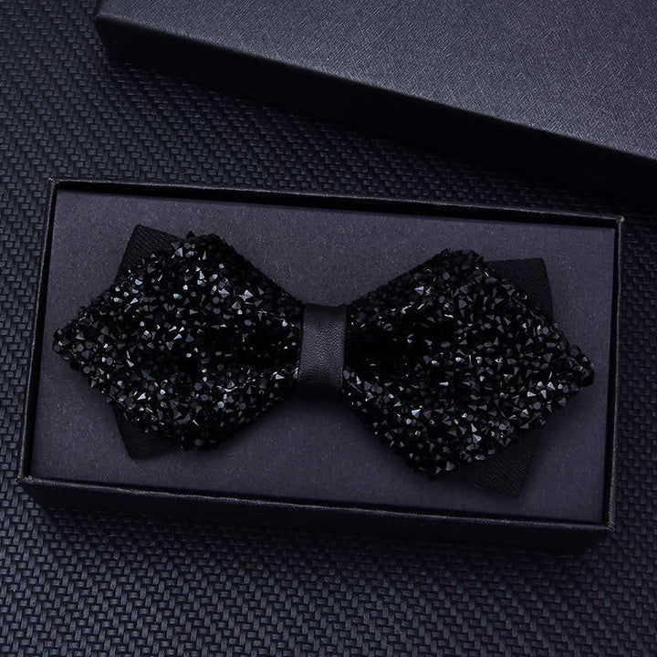 Pajarita informal de moda con cristales y diamantes de imitación para hombre