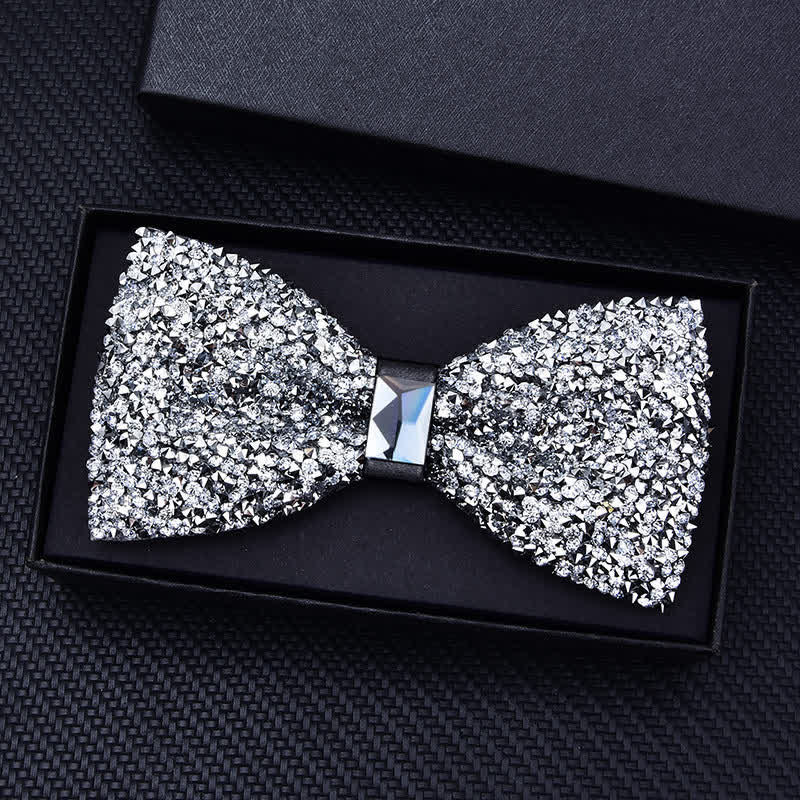 Pajarita informal de moda con cristales y diamantes de imitación para hombre