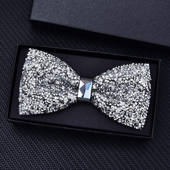 Pajarita informal de moda con cristales y diamantes de imitación para hombre