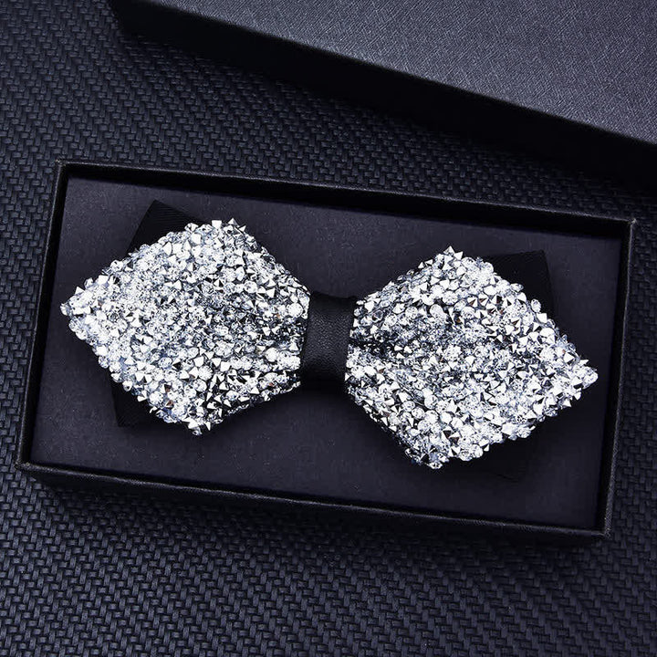 Pajarita informal de moda con cristales y diamantes de imitación para hombre