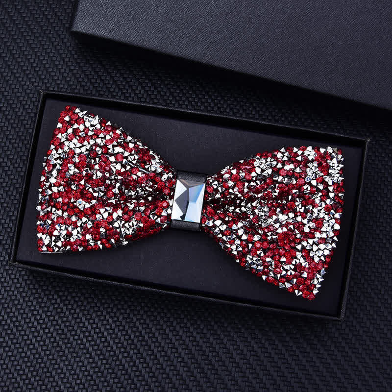 Pajarita informal de moda con cristales y diamantes de imitación para hombre