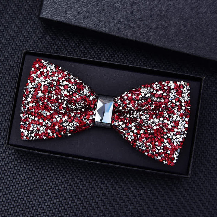 Pajarita informal de moda con cristales y diamantes de imitación para hombre