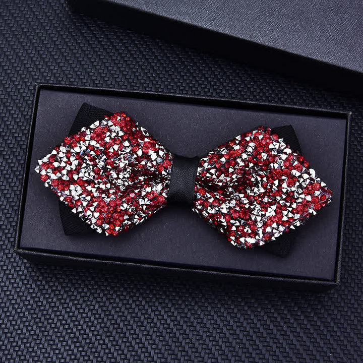 Pajarita informal de moda con cristales y diamantes de imitación para hombre